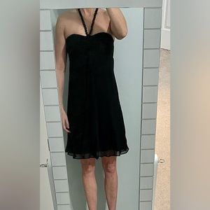 White House Black Market Chiffon Black Dress